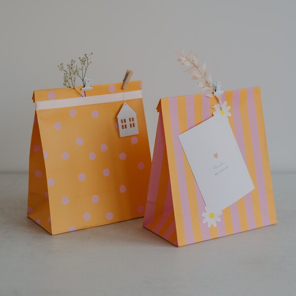 Papírový sáček Dots and Stripes 27 × 21 cm – set 6 ks