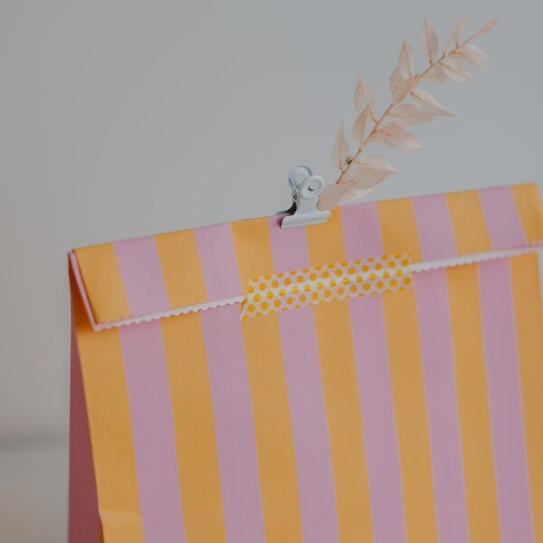 Papírový sáček Dots and Stripes 27 × 21 cm – set 6 ks