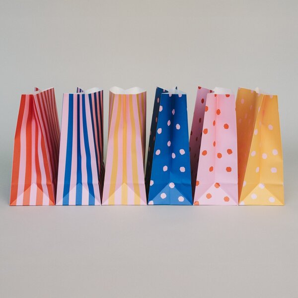 Papírový sáček Dots and Stripes 27 × 21 cm – set 6 ks
