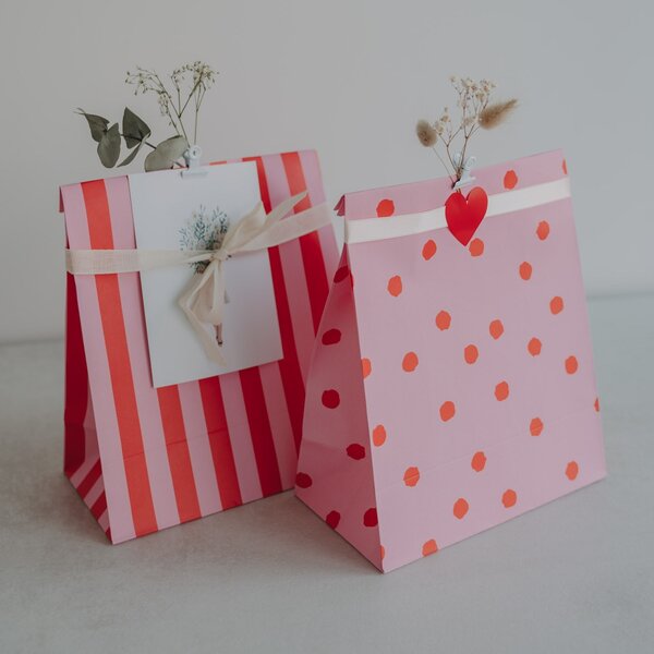 Papírový sáček Dots and Stripes 27 × 21 cm – set 6 ks