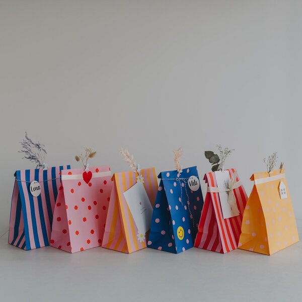 Papírový sáček Dots and Stripes 27 × 21 cm – set 6 ks