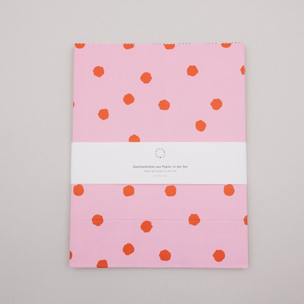 Papírový sáček Dots and Stripes 27 × 21 cm – set 6 ks