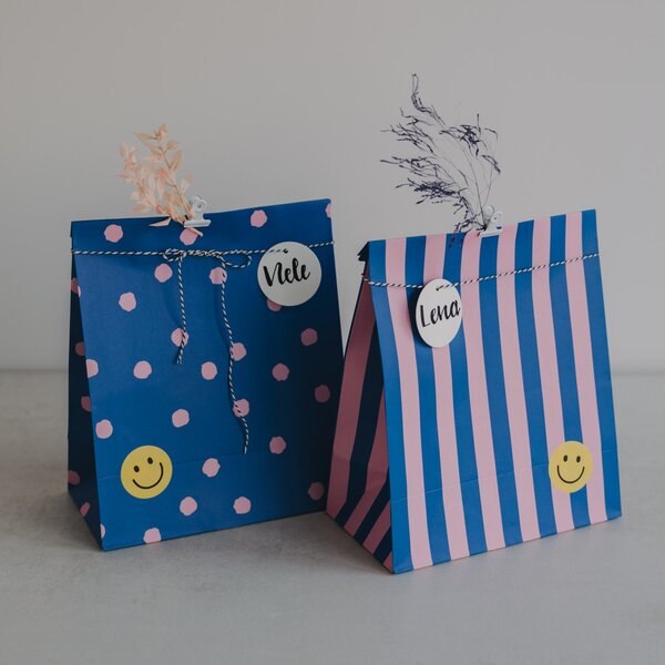 Papírový sáček Dots and Stripes 27 × 21 cm – set 6 ks