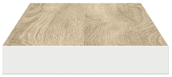 Plovoucí nástěnná police dub a bílá 80 x 23,5 x 3,8 cm MDF 326579