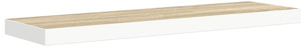 Plovoucí nástěnné police 2 ks dub a bílé 80 x 23,5 x 3,8 cm MDF 326580
