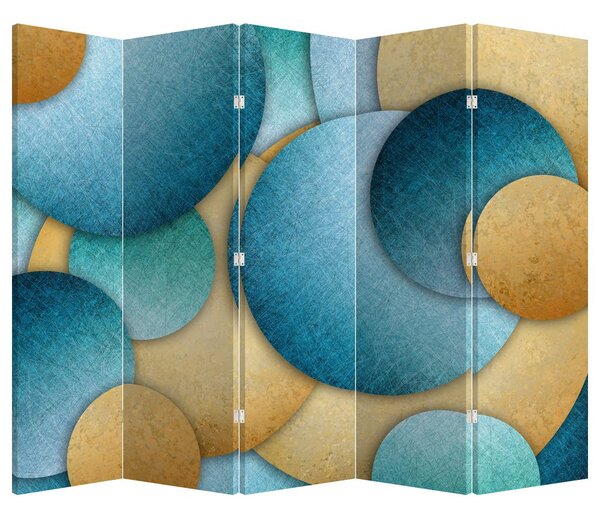 Paraván - Abstrakce kruhy (210x170 cm)