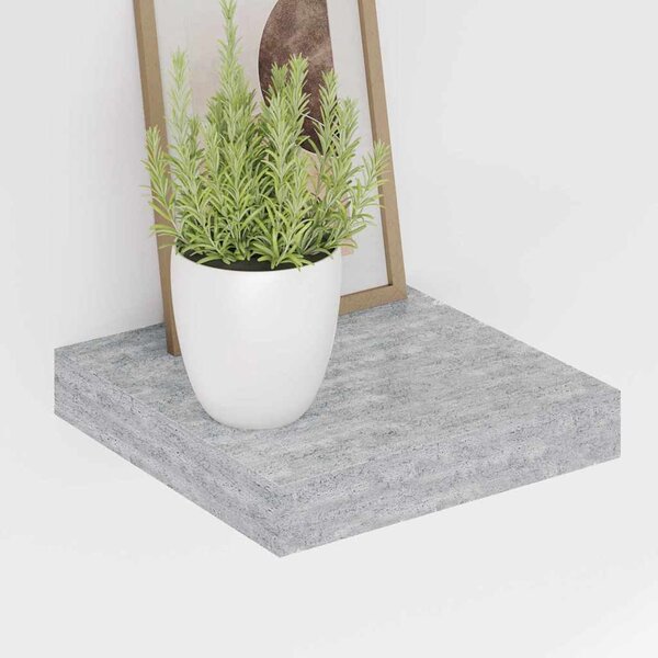 Plovoucí nástěnné police 4 ks betonově šedé 23x23,5x3,8 cm MDF 326590