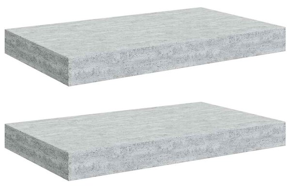 Plovoucí nástěnné police 2 ks betonově šedé 40x23,5x3,8 cm MDF 326592