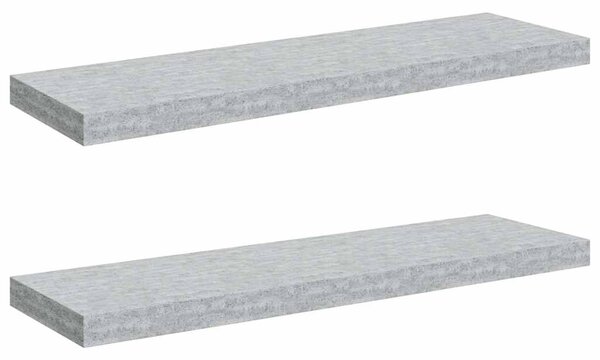 Plovoucí nástěnné police 2 ks betonově šedé 80x23,5x3,8 cm MDF 326601