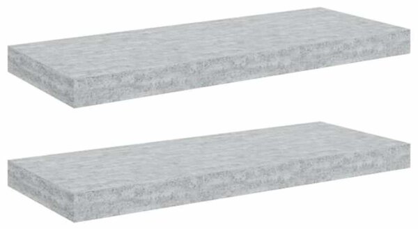 Plovoucí nástěnné police 2 ks betonově šedé 60x23,5x3,8 cm MDF 326598