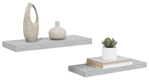 Plovoucí nástěnné police 2 ks betonově šedé 60x23,5x3,8 cm MDF 326598