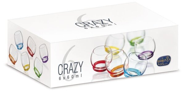 BOHEMIA CRAZY SKLENICE 60ML SADA 6 KS