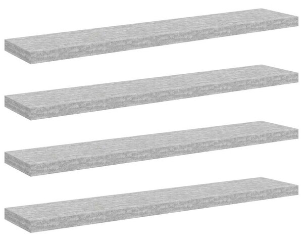 Plovoucí nástěnné police 4 ks betonově šedé 120x23,5x3,8 cm MDF 326608