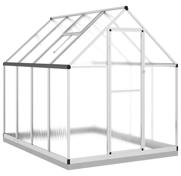 Skleník s podkladovým rámem stříbrný 224 x 169 x 202 cm hliník 3266323