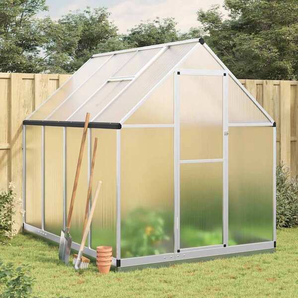Skleník s podkladovým rámem stříbrný 224 x 169 x 202 cm hliník 3266323