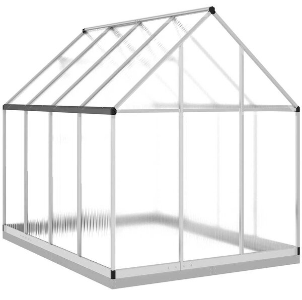Skleník s podkladovým rámem stříbrný 224 x 169 x 202 cm hliník 3266323