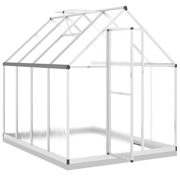 Skleník s podkladovým rámem stříbrný 224 x 169 x 202 cm hliník 3266323
