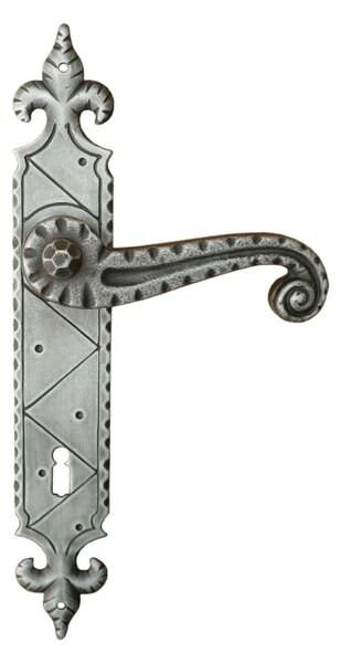 GALBUSERA Kovaná klika na dveře model 900 - PZ, M, 90 mm, antická černá pozink