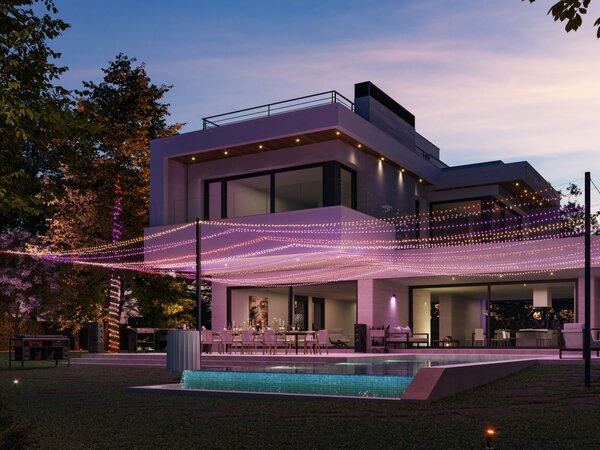 Hue FESTAVIA světelný řetěz 28W 2000-6500K RGB 40m IP54, černý