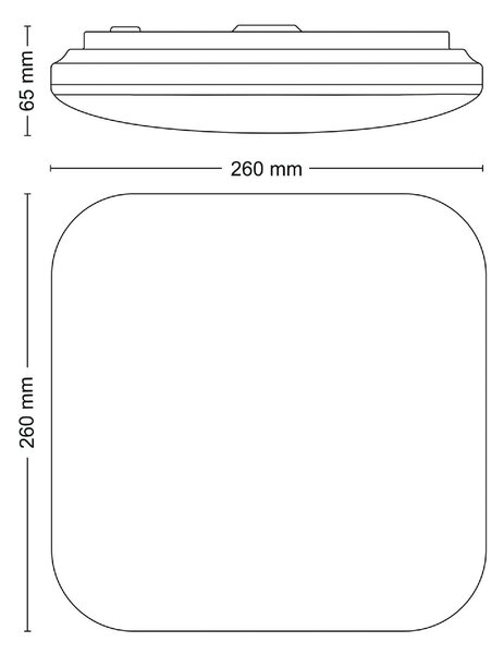 Mauve CL270 přisazené svítidlo LED 12W 1300lm 4000K 26cm hranaté IP20, bílé