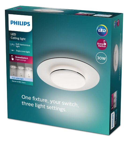 Garnet CL580 stropní svítidlo LED 30W 3400lm 4000K 40cm IP20, černé