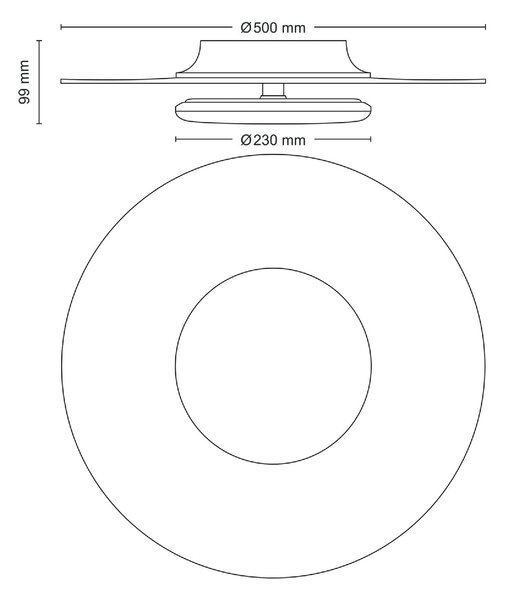 Garnet CL580 stropní svítidlo LED 40W 4400lm 4000K 50cm IP20, černé
