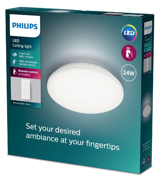 Wincel CL630 stropní svítidlo LED 24W 2500lm 2700-6500K 40cm IP20, bílé + ovladač