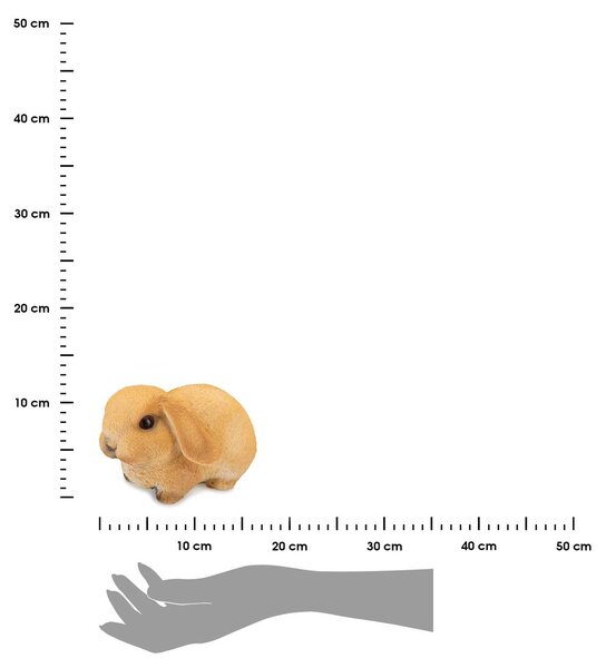 Zahradní figurka z polyresinu Bunny, 16 cm, hnědá