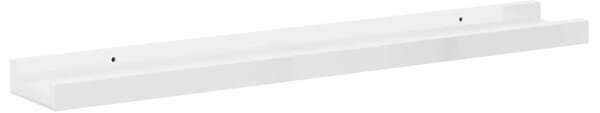 Nástěnné police 4 ks bílé s vysokým leskem 60 x 9 x 3 cm 326654