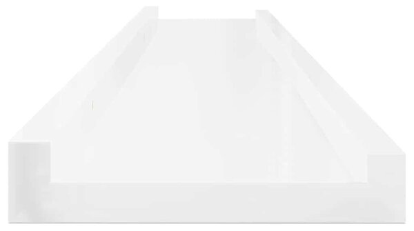 Nástěnné police 2 ks bílé s vysokým leskem 100 x 9 x 3 cm 326651