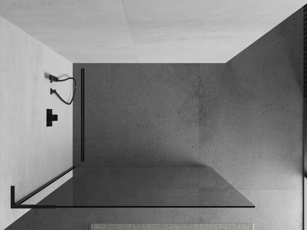 Mexen Kioto L sprchová stěna Walk-in 65 x 200 cm, transparentní, černá - 800-065-103-70-00