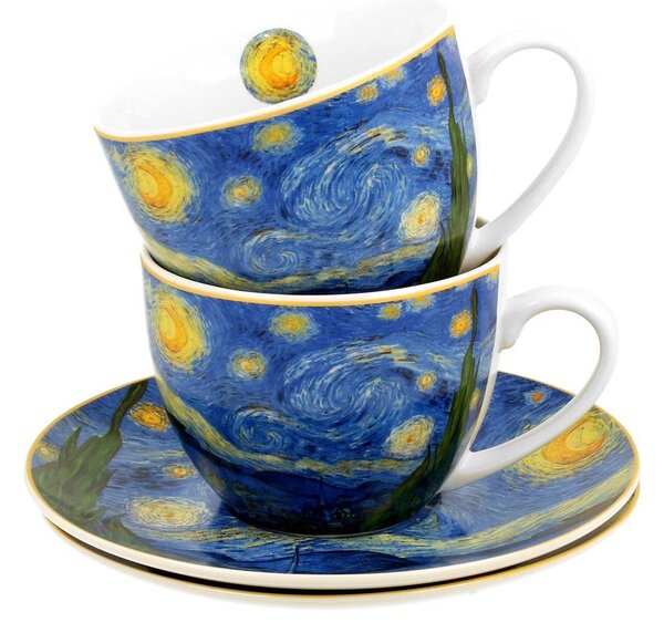 Porcelánový šálek s podšálkem Van Gogh Starry Night 250 ml sada 2ks