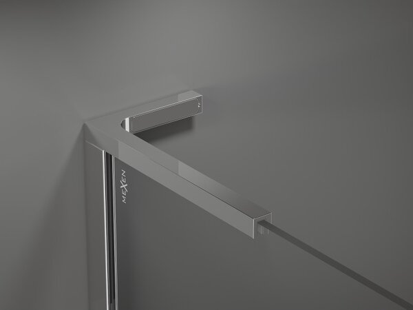 Mexen Velar L Duo, sprchový kout s posuvnými dveřmi 80 x 80 cm, 8mm sklo námraza, chromová, 871-080-080-02-33-01