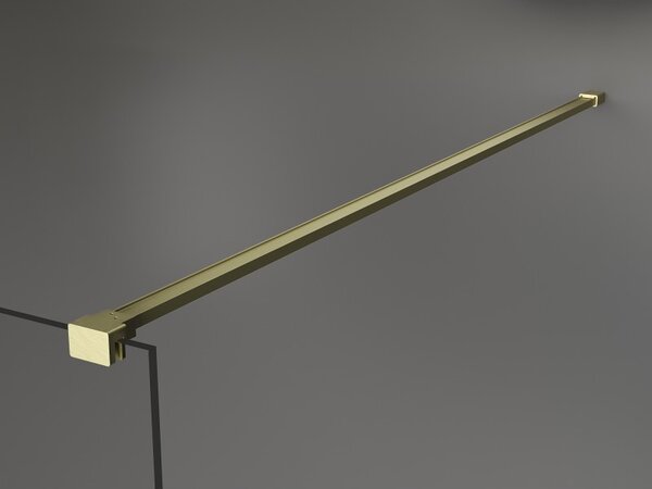 Mexen Kioto, sprchová zástěna Walk-In 80 x 200 cm, 8mm čiré sklo černý vzor, ​​zlatý matný profil, 800-080-101-55-77