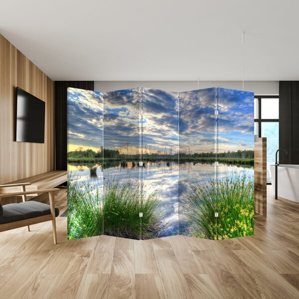 Paraván - Jezero s rákosím (210x170 cm)