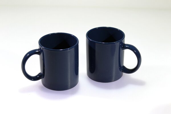 BDK-GLASS Keramické hrnky 250ml tmavě modré - 1+1 ZDARMA