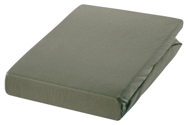 ELASTICKÉ PROSTĚRADLO, žerzej, tmavě zelená, 100/220 cm Dieter Knoll - Prostěradla, Online Only