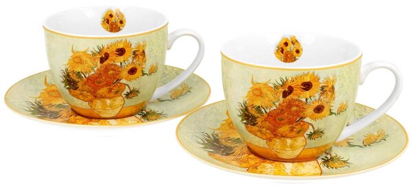 Porcelánový šálek s podšálkem Van Gogh Sunflowers 250 ml sada 2ks