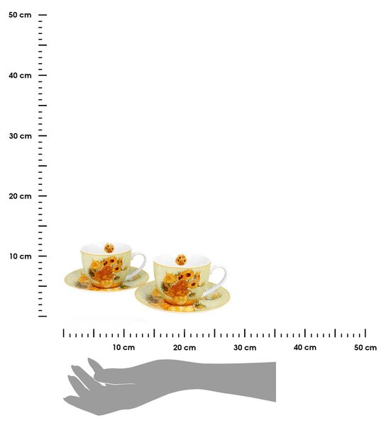 Porcelánový šálek s podšálkem Van Gogh Sunflowers 250 ml sada 2ks