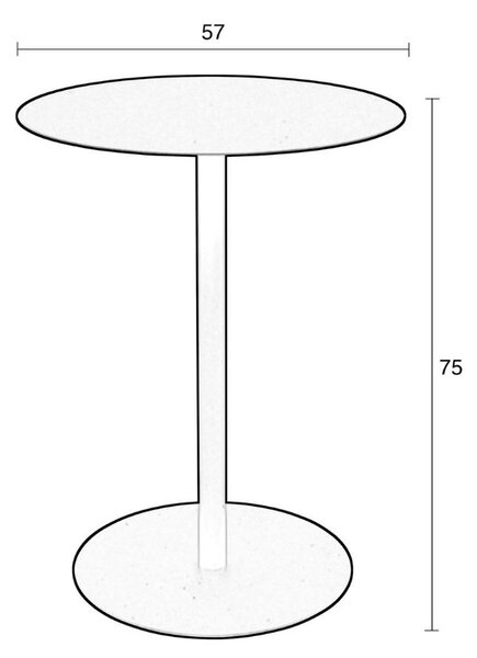 Černý kovový bistro stůl ZUIVER SNOW 57 cm
