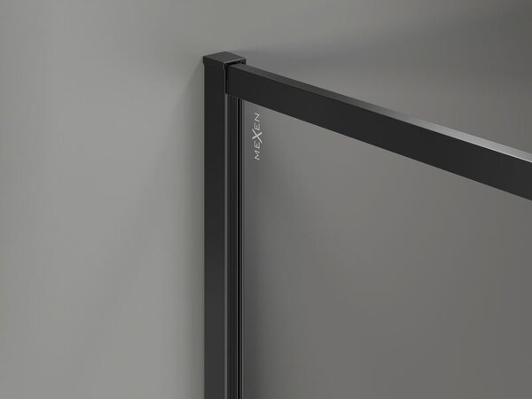 Mexen Kioto-XF walk-in sprchová zástěna s rámem 50 x 202 cm, transparentní 10 mm, černá - 800-050-104-70-00-X