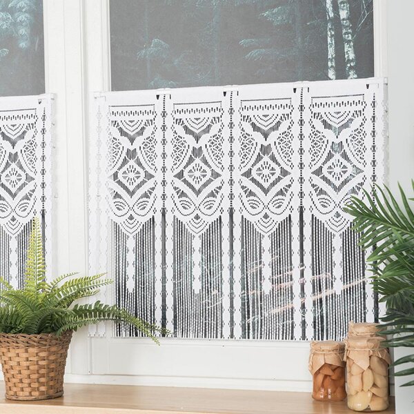 Dekorační vitrážová záclona na tyčovou gárnyž INARA 50 bílá 60x50 cm MyBestHome