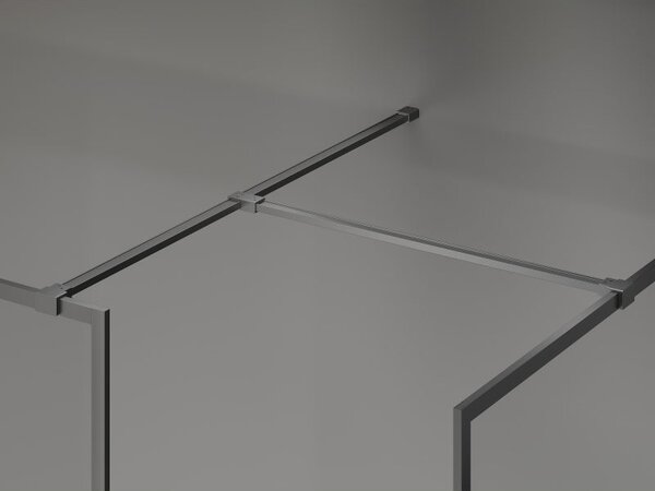 Mexen Kioto-F sprchová stěna Walk-in s rámem 125 x 100 cm, transparentní 8 mm, gun metal - 800-125-202-04-95-100