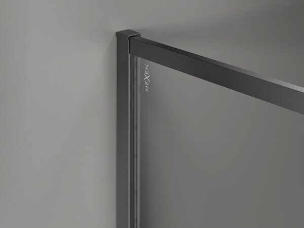 Mexen Kioto-F sprchová stěna Walk-in s rámem 125 x 100 cm, transparentní 8 mm, gun metal - 800-125-202-04-95-100
