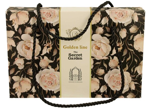 Porcelánový šálek na noze s podšálkem English Roses Black 90 ml sada 2ks BT