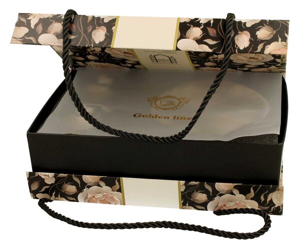Porcelánový šálek na noze s podšálkem English Roses Black 90 ml sada 2ks BT