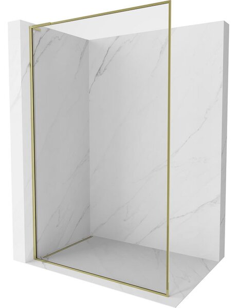 Mexen Kioto-F L sprchová stěna Walk-in s rámem 55 x 202 cm, transparentní 8 mm, zlatá - 800-055-174-50-00