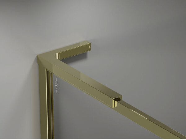 Mexen Kioto-F L sprchová stěna Walk-in s rámem 55 x 202 cm, transparentní 8 mm, zlatá - 800-055-174-50-00