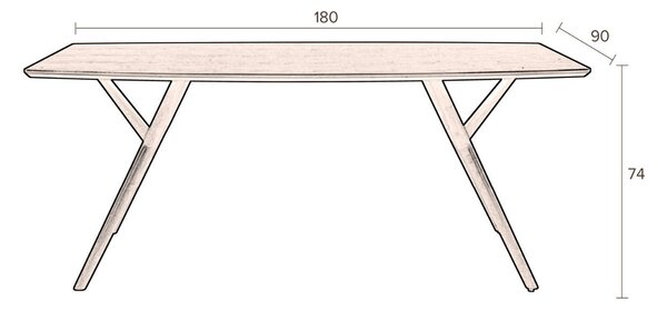 Ořechový jídelní stůl DUTCHBONE Malaya 180x90 cm
