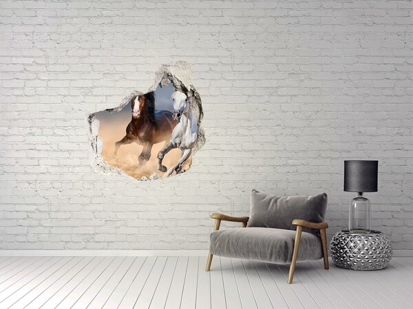 Díra 3D fototapeta nálepka Koně na poušti nd-p-114734270